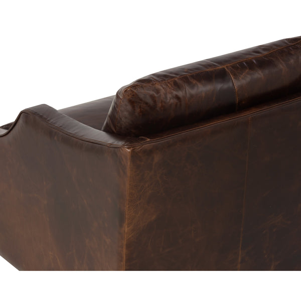 Orwell Swivel Lounge Chair - Chocolate Leather