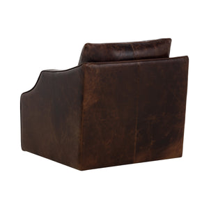 Orwell Swivel Lounge Chair - Chocolate Leather