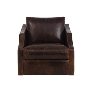 Orwell Swivel Lounge Chair - Chocolate Leather
