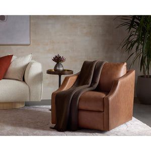 Orwell Swivel Lounge Chair - Cognac Leather