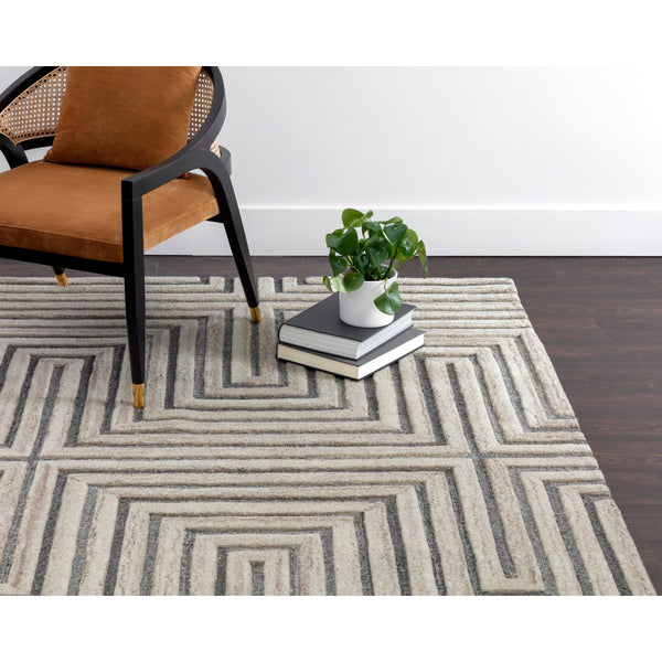 Oslow Hand Tufted Rug - Beige / Grey - 10' X 14'