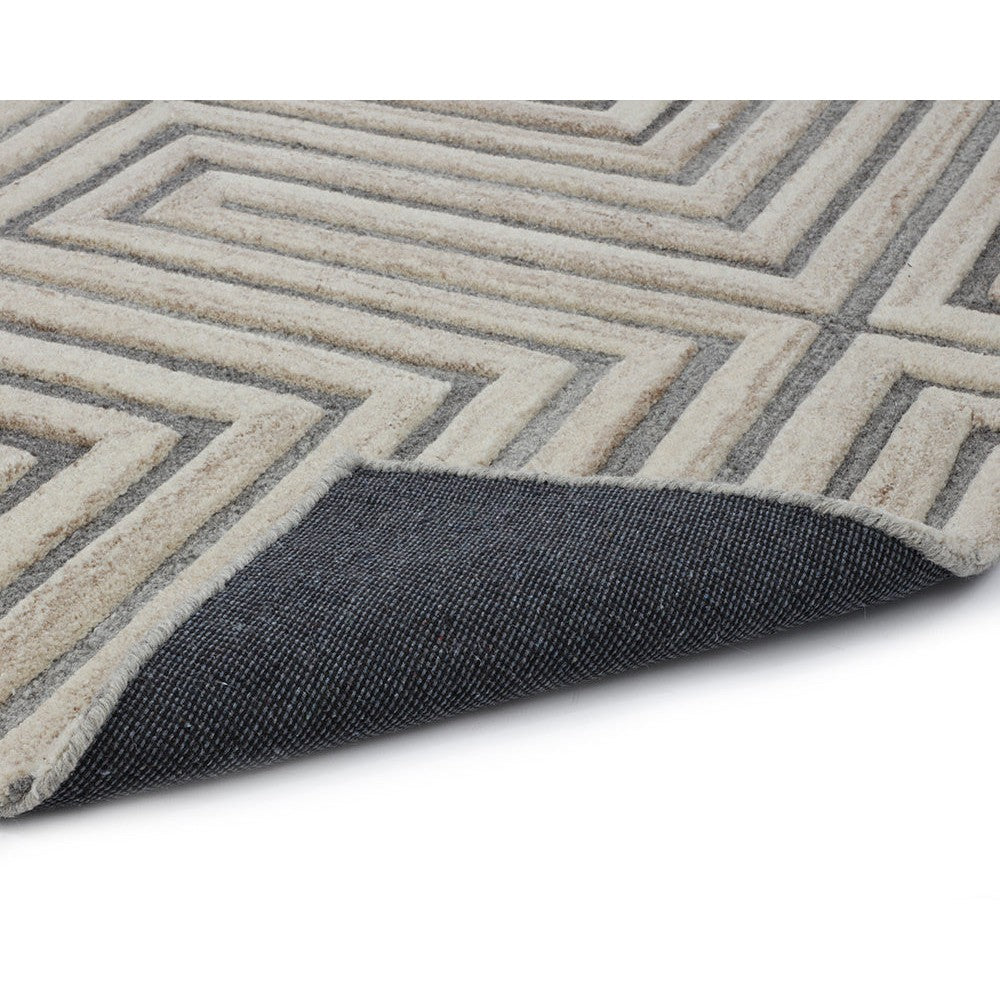 Oslow Hand Tufted Rug - Beige / Grey - 6' X 9'