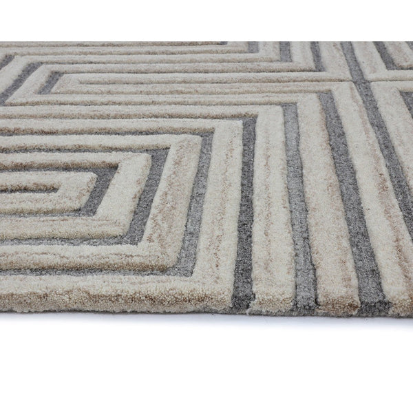 Oslow Hand Tufted Rug - Beige / Grey - 6' X 9'