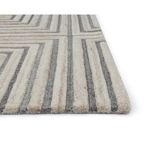 Oslow Hand Tufted Rug - Beige / Grey - 6' X 9'