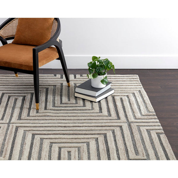 Oslow Hand Tufted Rug - Beige / Grey - 9' X 12'