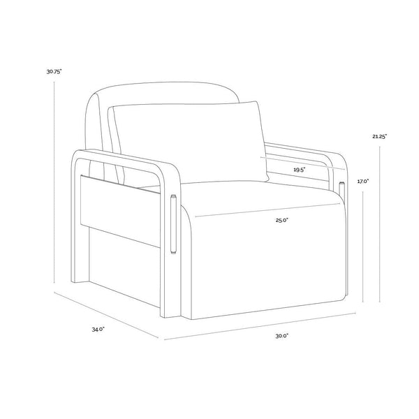 Otso Swivel Lounge Chair - Geralt Linen / Nubuck Tan Leather