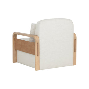 Otso Swivel Lounge Chair - Geralt Linen / Nubuck Tan Leather