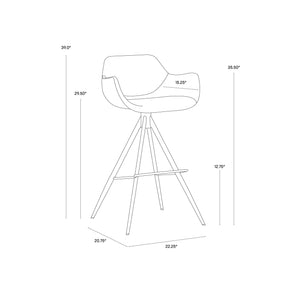 Owen Swivel Barstool - Town Grey