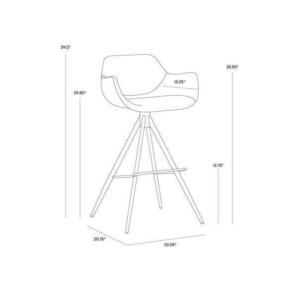Owen Swivel Barstool - Town Grey
