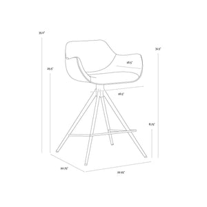 Owen Swivel Counter Stool - Town Grey