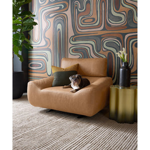 Paget Glider Lounge Chair - Camel Leather