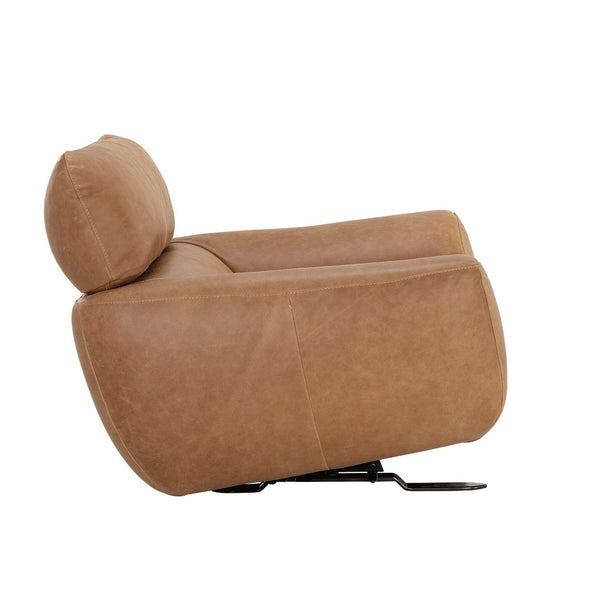 Paget Glider Lounge Chair - Camel Leather