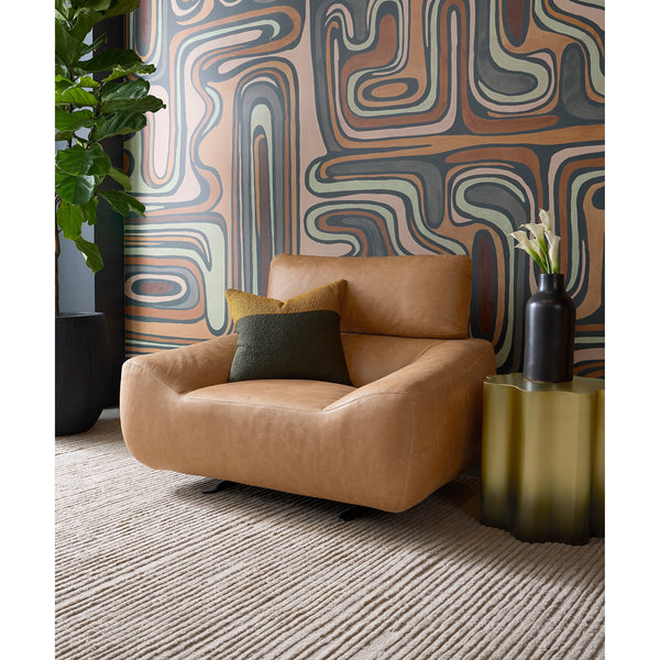 Paget Glider Lounge Chair - Camel Leather