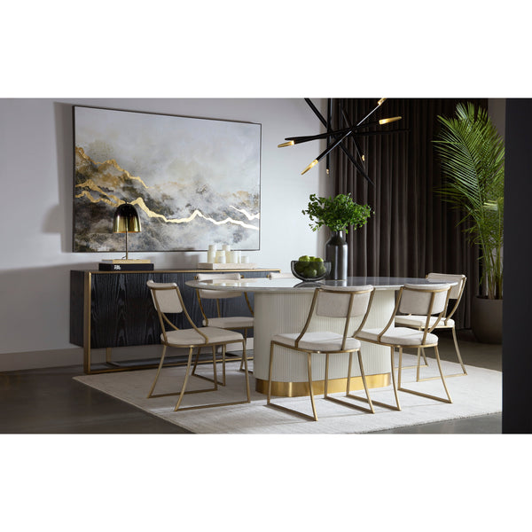 Paloma Dining Table Oval - White Marble - 84"