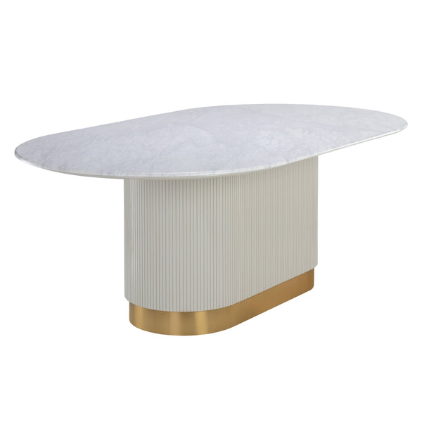 Paloma Dining Table Oval - White Marble - 84"