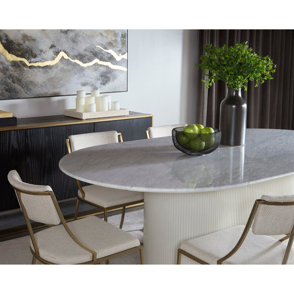 Paloma Dining Table Oval - White Marble - 84"