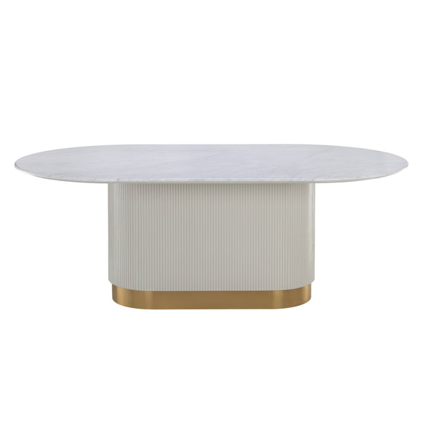 Paloma Dining Table Oval - White Marble - 84"