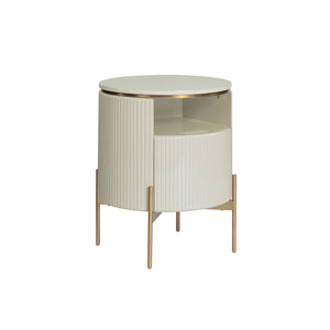 Paloma End Table High Gloss Cream