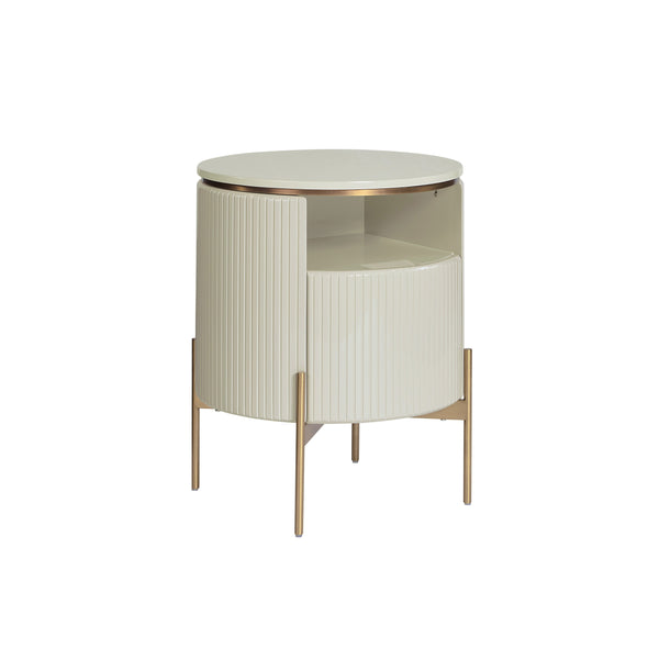 Paloma End Table High Gloss Cream