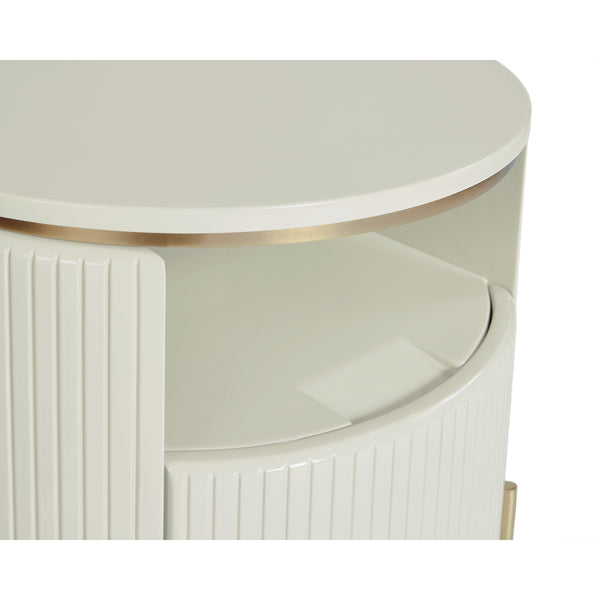 Paloma End Table High Gloss Cream