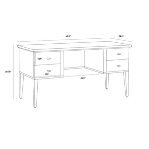 Pattinson Desk - White Ceruse - Oyster Shagreen