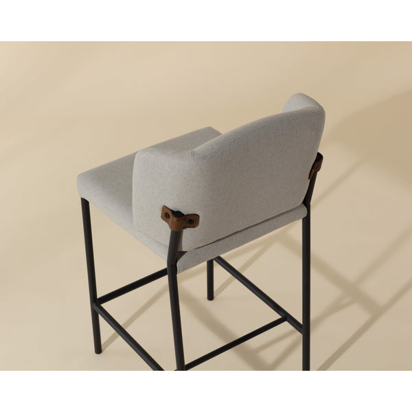 Pearce Counter Stool - Light Grey / Bravo Cognac