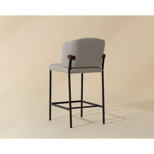 Pearce Counter Stool - Light Grey / Bravo Cognac