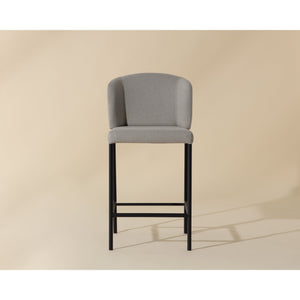 Pearce Counter Stool - Light Grey / Bravo Cognac