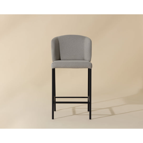 Pearce Counter Stool - Light Grey / Bravo Cognac