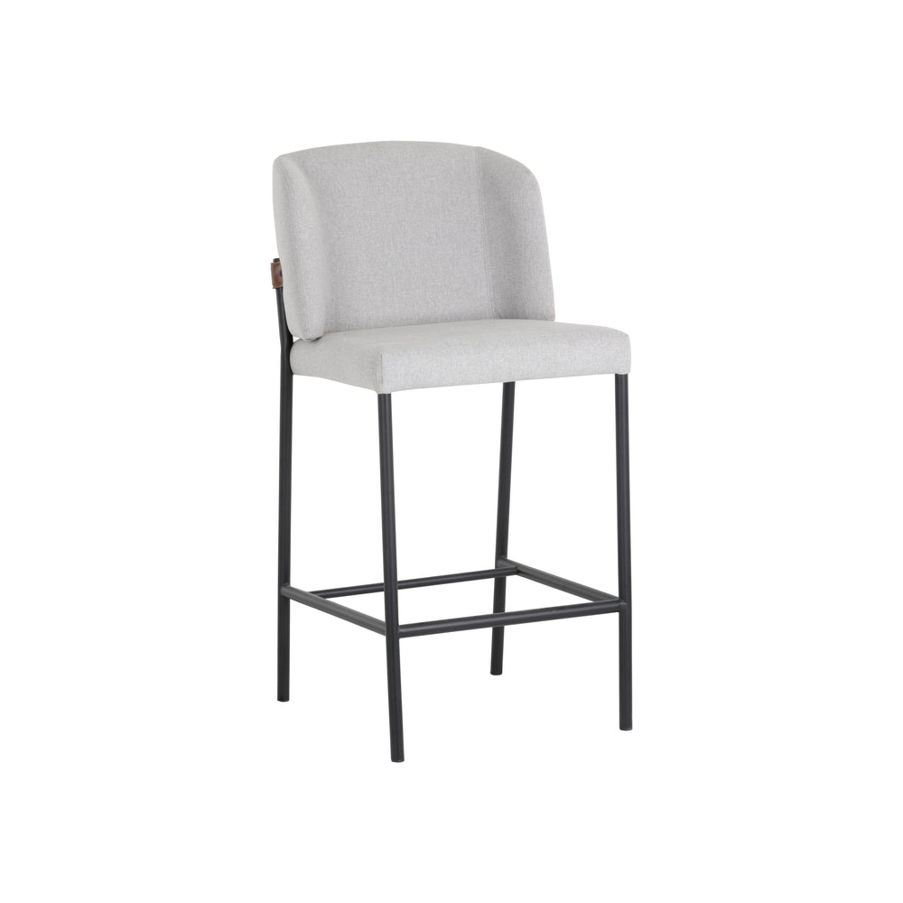 Pearce Counter Stool - Light Grey / Bravo Cognac