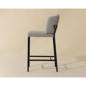 Pearce Counter Stool - Light Grey / Bravo Cognac