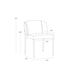 Pearce Dining Chair - Light Grey / Bravo Cognac