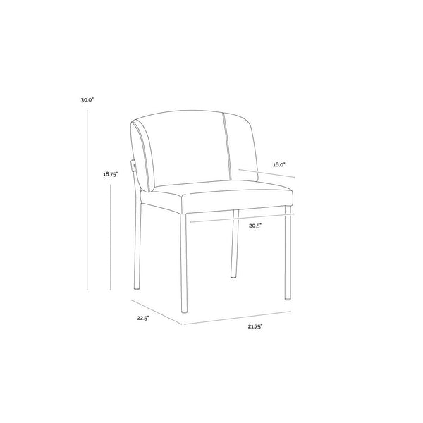 Pearce Dining Chair - Light Grey / Bravo Cognac