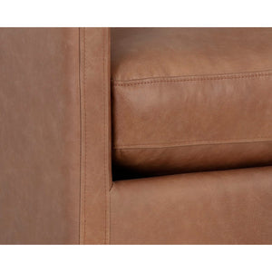 Portman Swivel Lounge Chair - Marseille Camel Leather