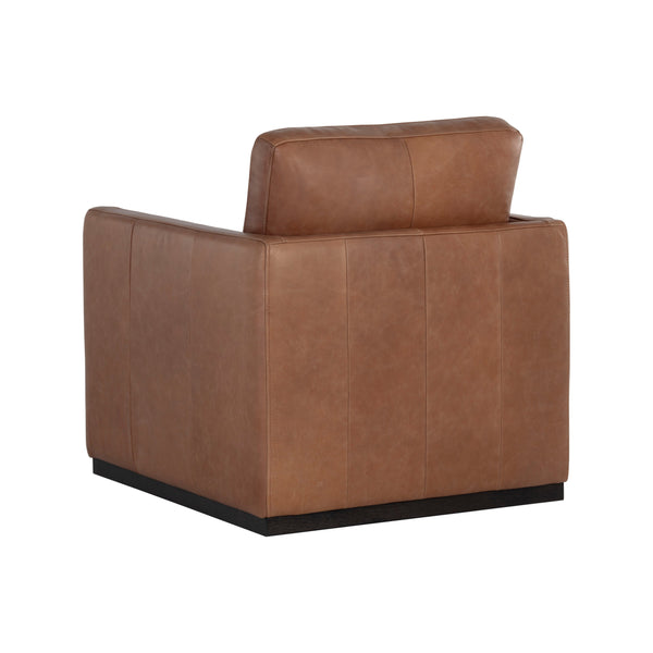 Portman Swivel Lounge Chair - Marseille Camel Leather