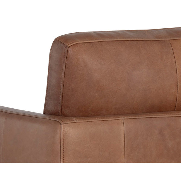 Portman Swivel Lounge Chair - Marseille Camel Leather