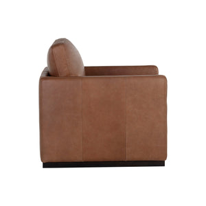 Portman Swivel Lounge Chair - Marseille Camel Leather
