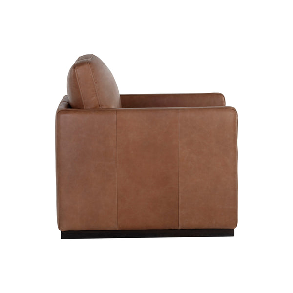 Portman Swivel Lounge Chair - Marseille Camel Leather