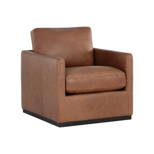 Portman Swivel Lounge Chair - Marseille Camel Leather