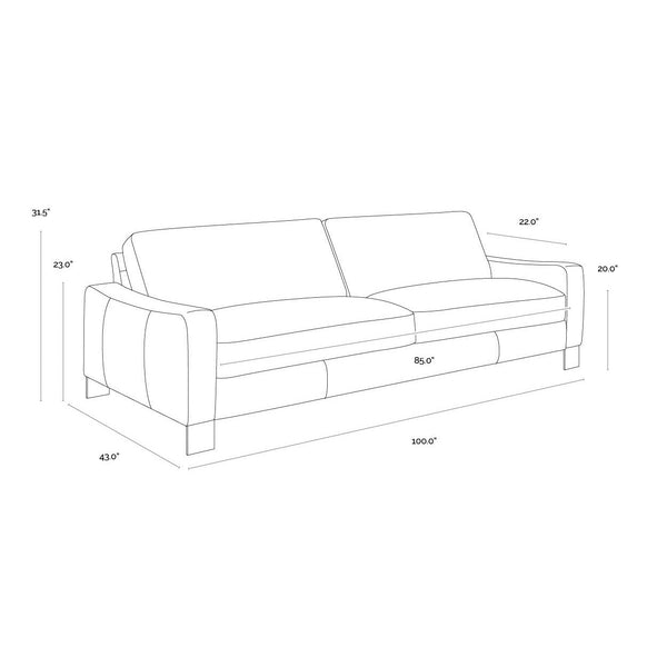 Rafael Sofa - Lucia Tobacco Leather