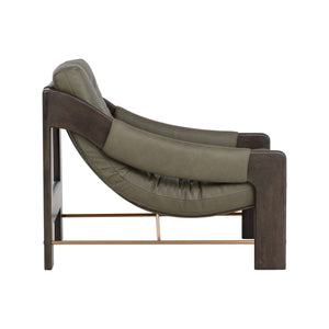 Rafferty Lounge Chair - Brown - Ludlow Dark Olive Leather