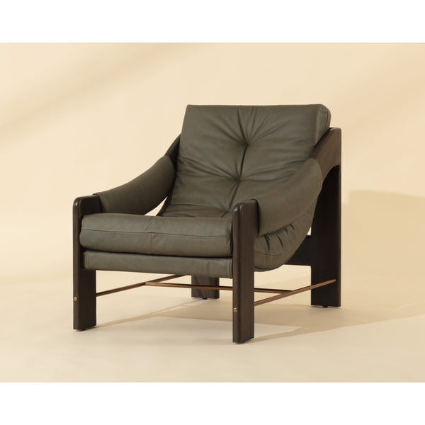 Rafferty Lounge Chair - Brown - Ludlow Dark Olive Leather