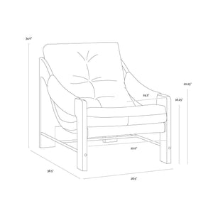 Rafferty Lounge Chair - Brown - Ludlow Dark Olive Leather