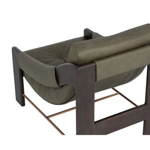 Rafferty Lounge Chair - Brown - Ludlow Dark Olive Leather