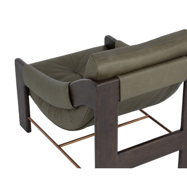 Rafferty Lounge Chair - Brown - Ludlow Dark Olive Leather