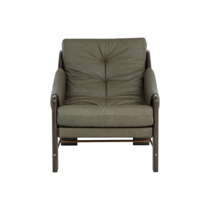 Rafferty Lounge Chair - Brown - Ludlow Dark Olive Leather