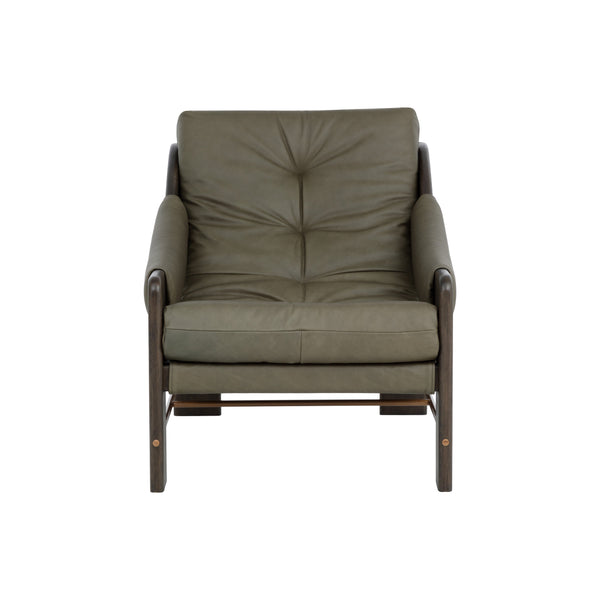 Rafferty Lounge Chair - Brown - Ludlow Dark Olive Leather