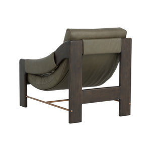 Rafferty Lounge Chair - Brown - Ludlow Dark Olive Leather