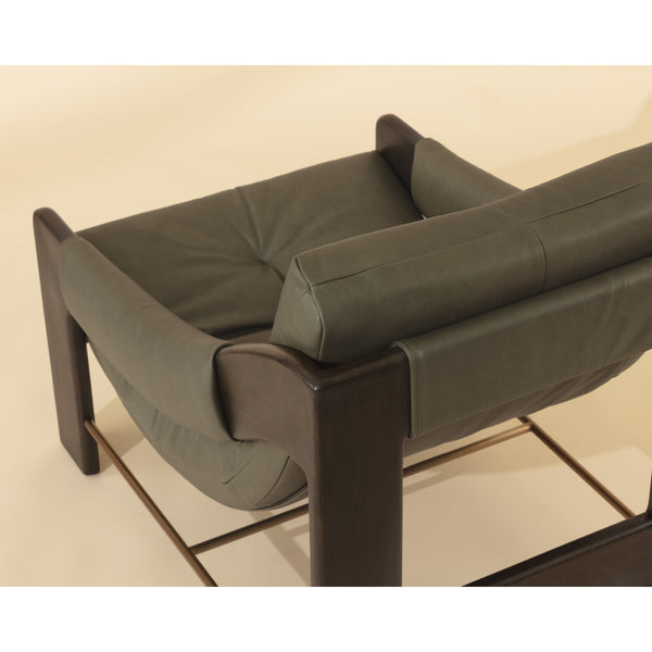 Rafferty Lounge Chair - Brown - Ludlow Dark Olive Leather