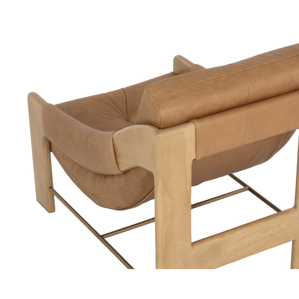 Rafferty Lounge Chair - Rustic Oak - Ludlow Sesame Leather